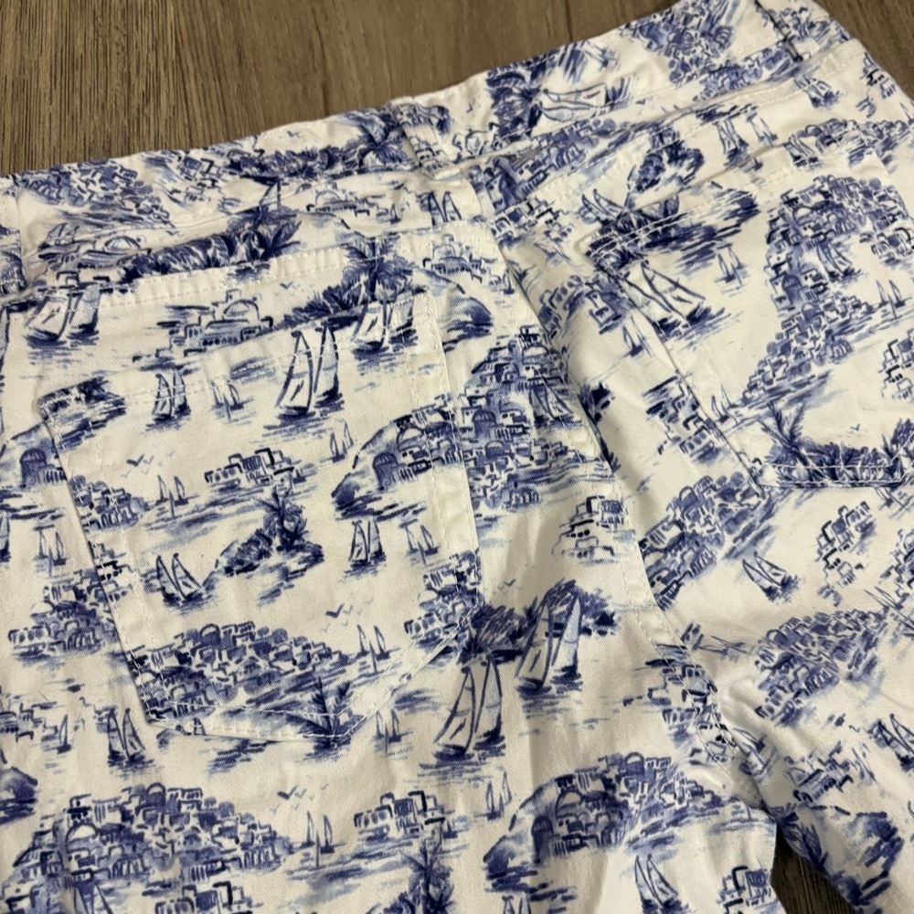 Charter Club Womens Nautical Bristol Capri Pants Jeans Blue White Sz 6P Coastal - Picture 8 of 9
